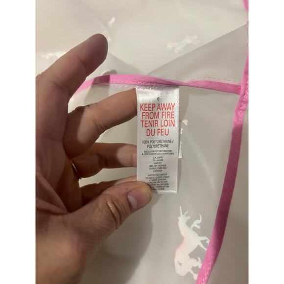 Hatley sheer 8 unicorn raincoat hooded euc w/pockets - Picture 4 of 8